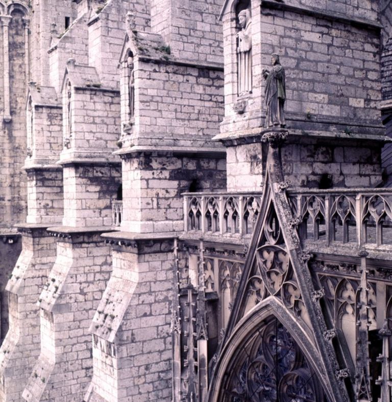 An exterior shot of the Notre-Dame