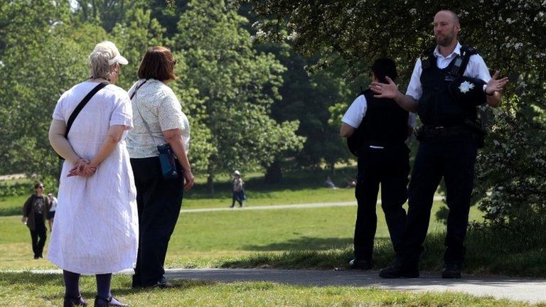 Police in London park
