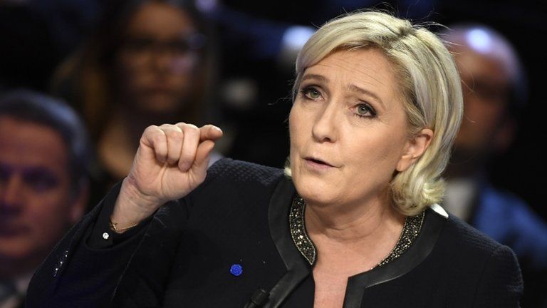 Marine Le Pen during TV presidential debate, 4 April 2017