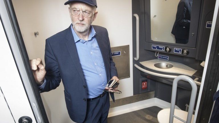 Jeremy Corbyn in a toilet