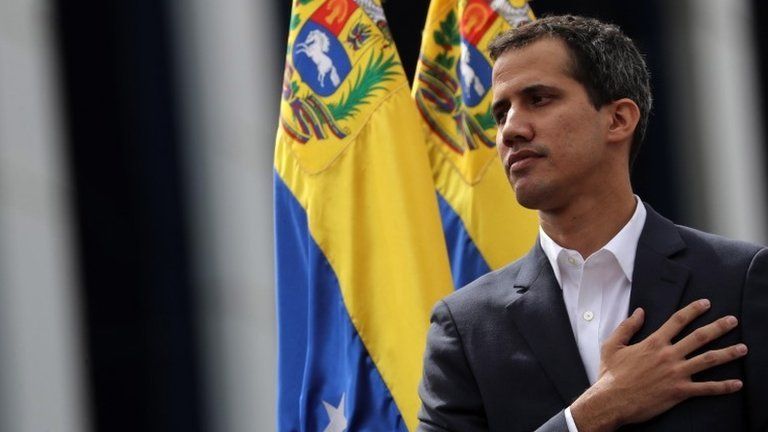 Juan Guaido in Caracas on 23 January 2019