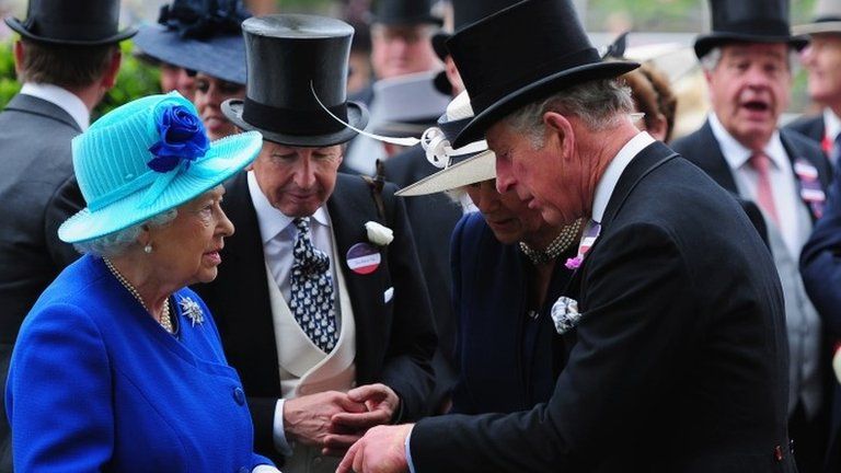 The Queen and Prince Charles at Royal Ascot