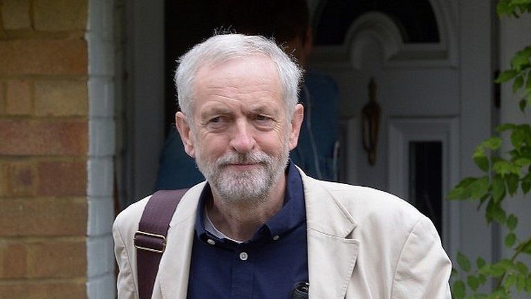 Jeremy Corbyn at his home