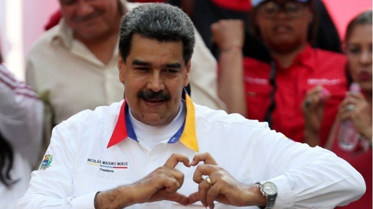 Venezuela's President Nicolas Maduro gestures during a rally in support of the government in Caracas, Venezuela May 20, 201