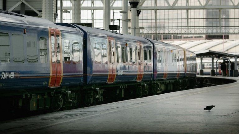 South West Trains carriages at Waterloo