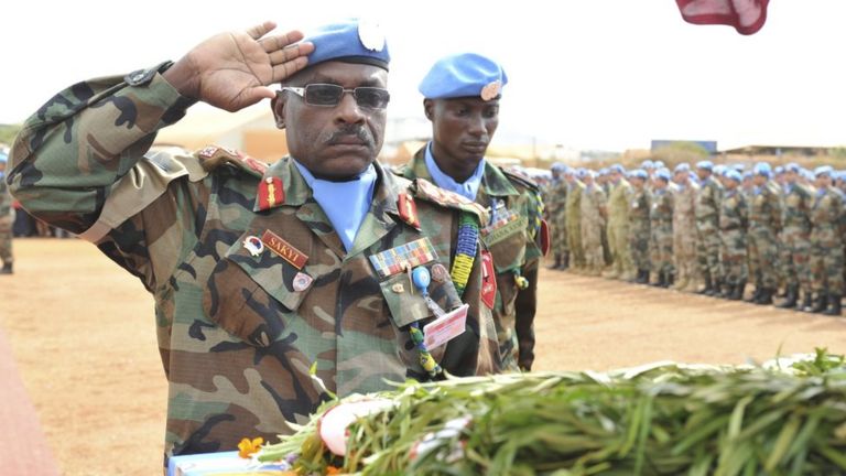 Lễ truy điệu một quân nhân Ấn Độ trong Lực lượng Gìn giữ Hòa bình LHQ bị giết tại Nam Sudan
