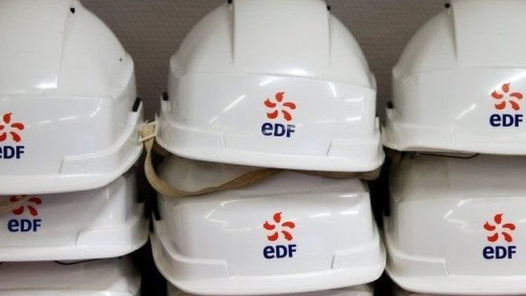 Hard hats with EDF logo