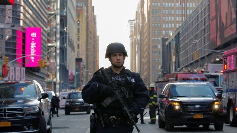 Police near New York Port Authority, 11 December