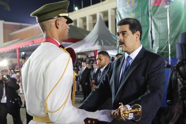 President Maduro at a graduation ceremony of the armed forces