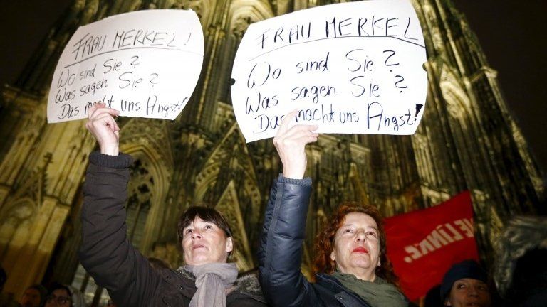 Protesters in Cologne
