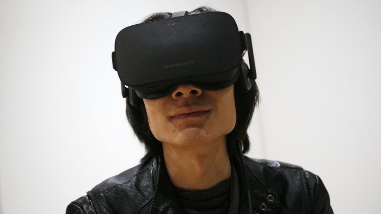 Man in Oculus headset