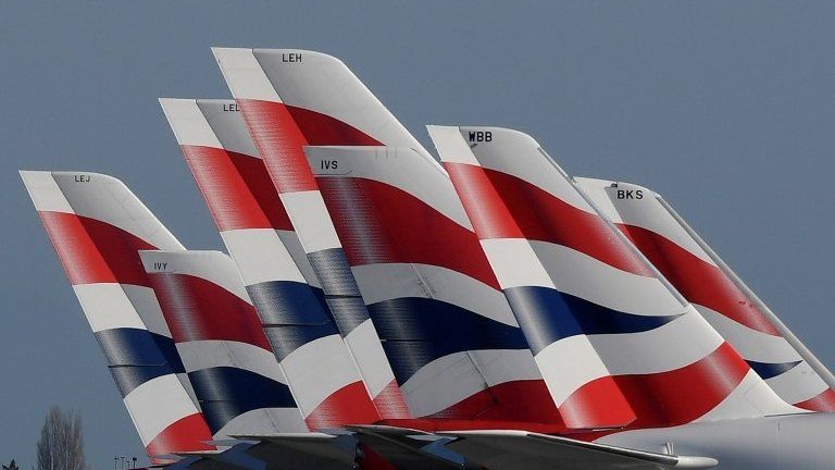 British Airways tail fins