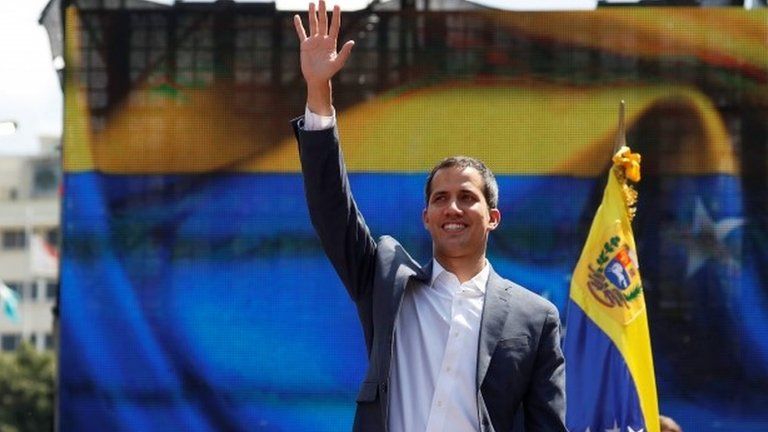 Venezuelan opposition leader and self-proclaimed interim president Juan Guaidó