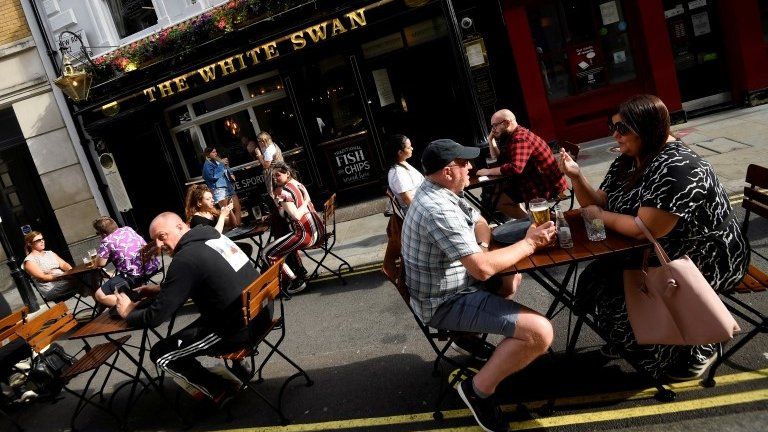 People at a London pub