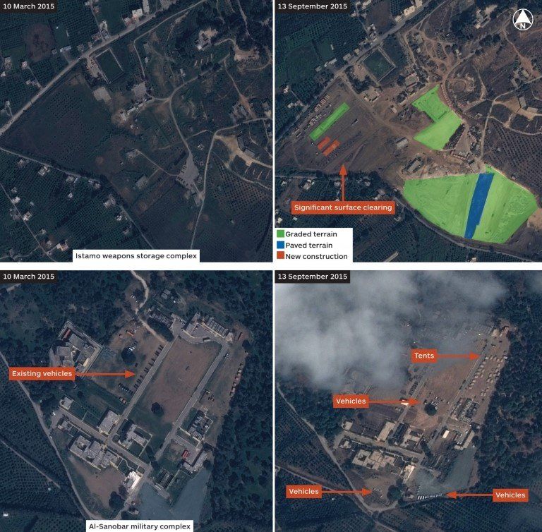 Satellite images of possible Russian military sites in Syria