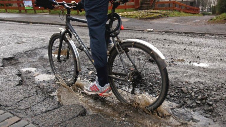 Cyclist pothole