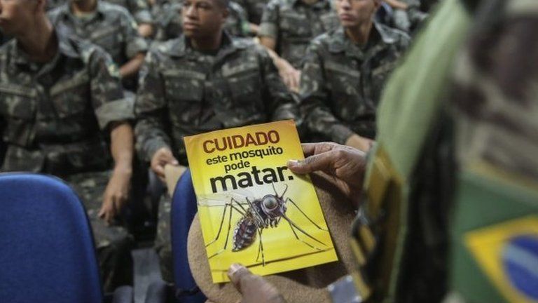 The Brazilian Army are briefed about Zika