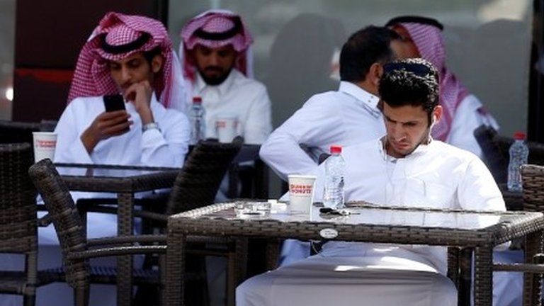 People at a cafe in Riyadh (file photo)