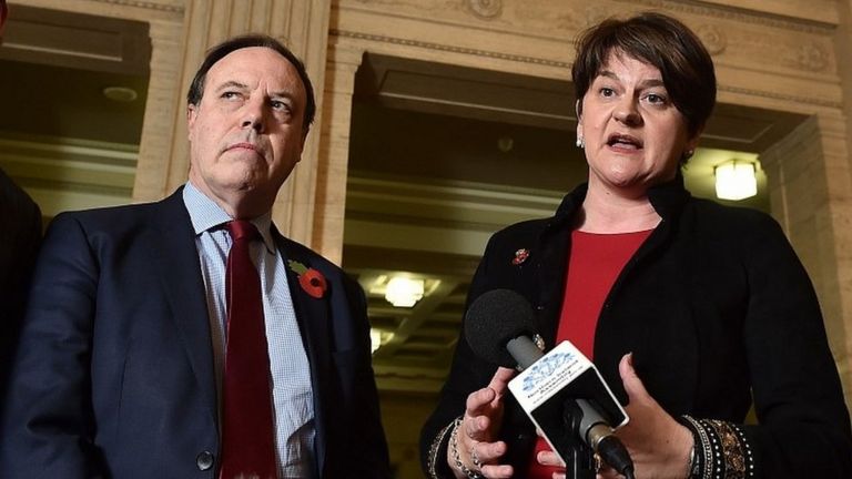 Nigel Dodds (left) and Arlene Foster (right)