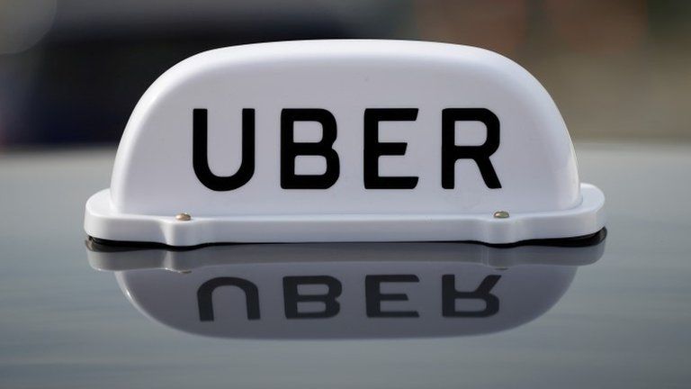 Uber sign on car