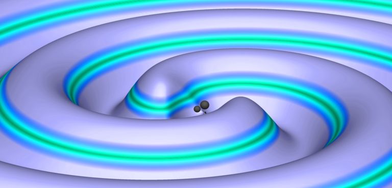 Ilustração de ondas gravitacionais