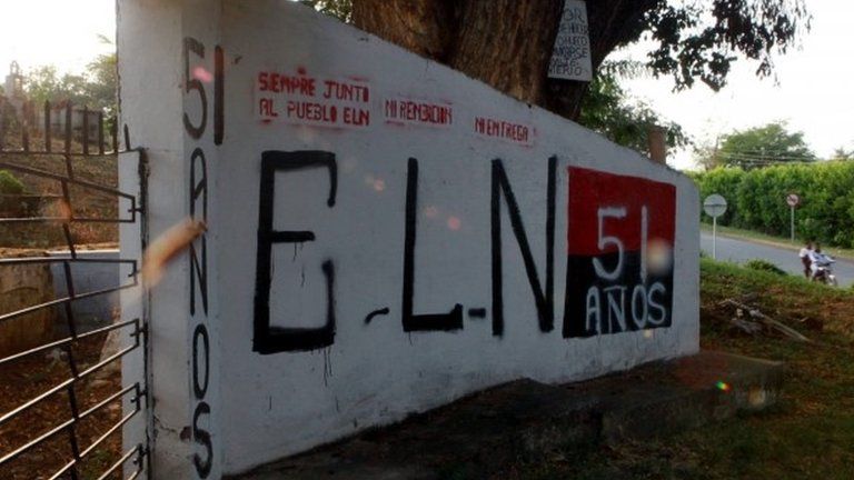 ELN mural in an area of Cauca department previously controlled by the Farc