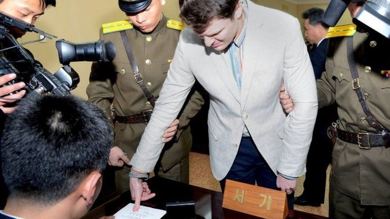 Official photo of trail of Otto Warmbier 16/03/2016
