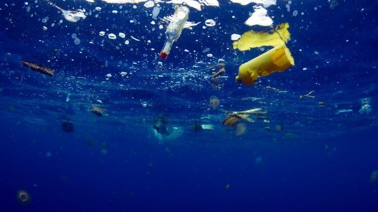 Plastic flotsam in the sea, Blue Planet II