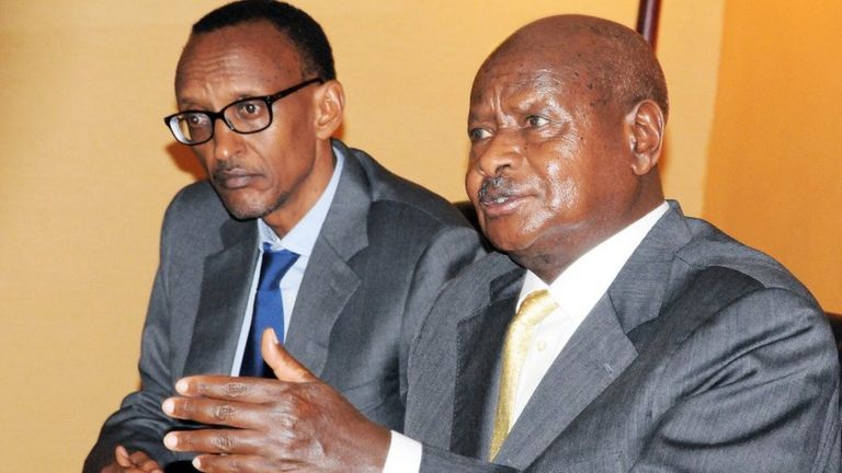 Rais Kagame na Rais Museveni