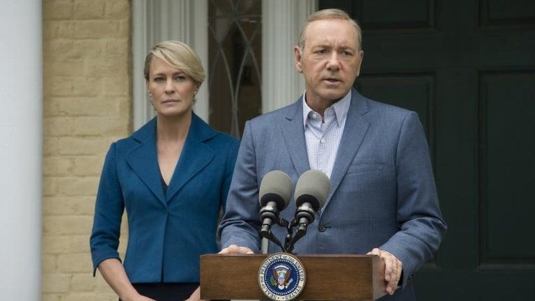 House Of Cards starring Kevin Spacey as Francis Underwood and Robin Wright as Claire Underwood