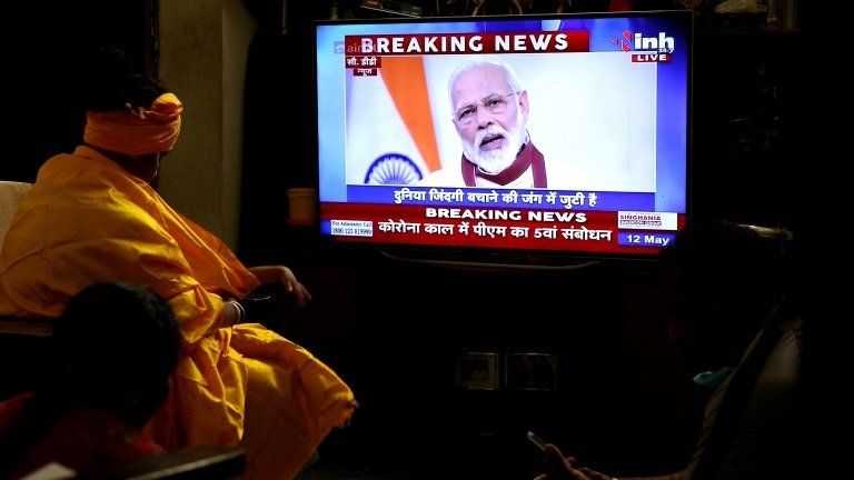 Narendra Modi gives TV address