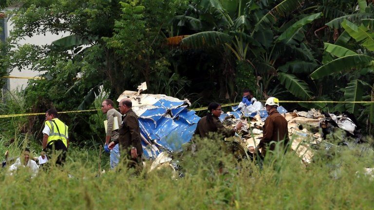 Wreckage of the Boeing 737 that crashed shortly after take off from Jose Marti International Airport in Havana, Cuba, 19 May 2018