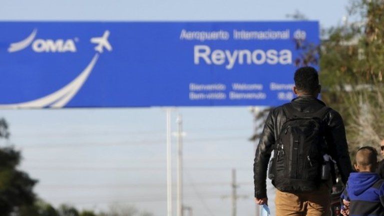 A sign leading to the airport of Reynosa