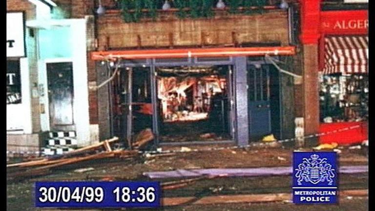 CCTV footage released by the Metropolitan police showing the scene after the explosion in the Admiral Duncan Public House