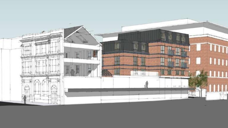 A sketch showing what the new flats might look like