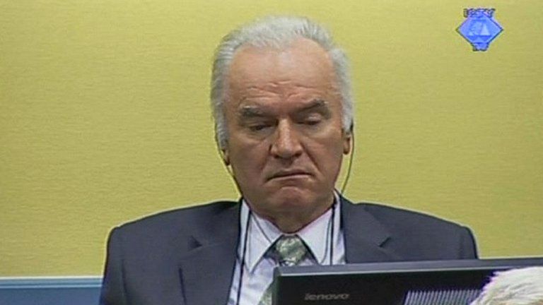 Ratko Mladic at The Hague. 17 May 2012