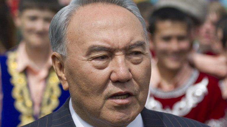Kazakh president Nursultan Nazarbayev in Almaty, 1 June 2012