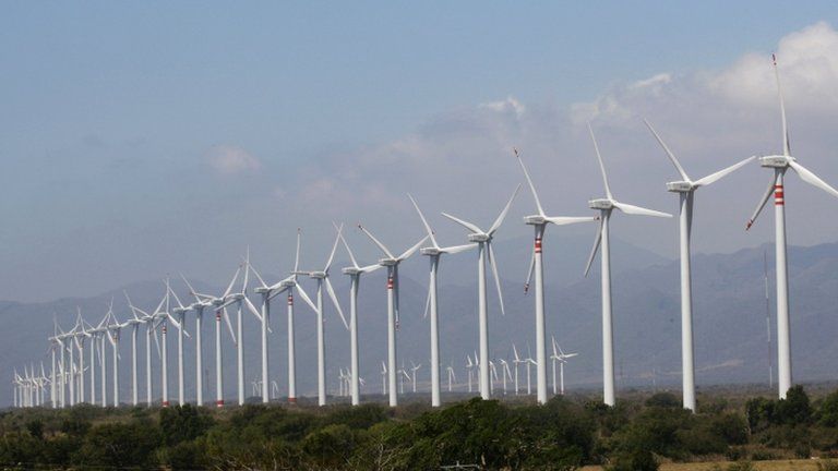 Wind turbines in La Ventosa, Mexico