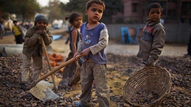Children working in India (file pic)