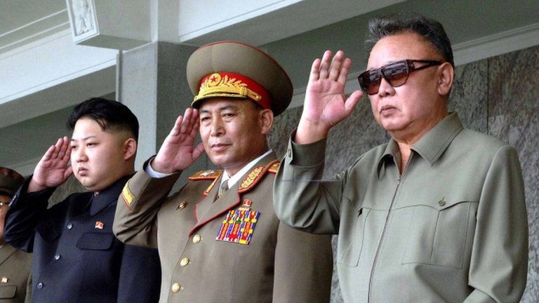 File photo: Ri Yong-ho (C) with Kim Jong-un (L) and Kim Jong-il