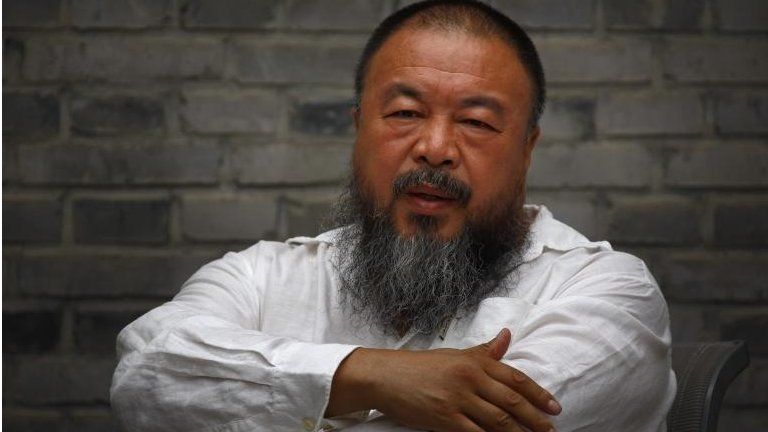 Chinese dissident artist Ai Weiwei in the courtyard of his studio in Beijing 20 June, 2012