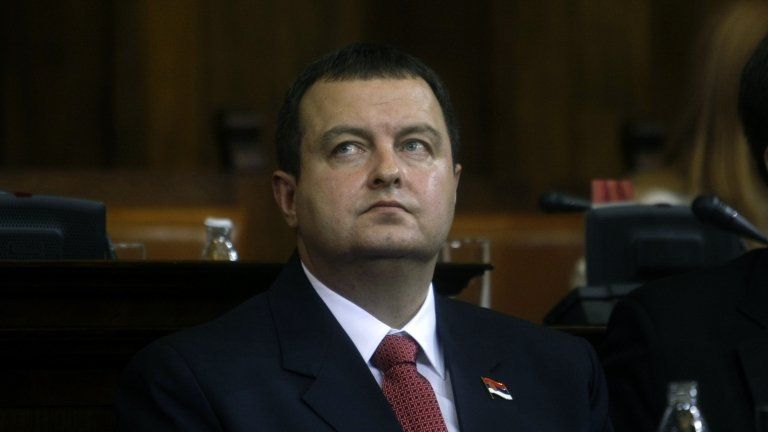Serbia's new Prime Minister, Ivica Dacic, in parliament in Belgrade, 26 July