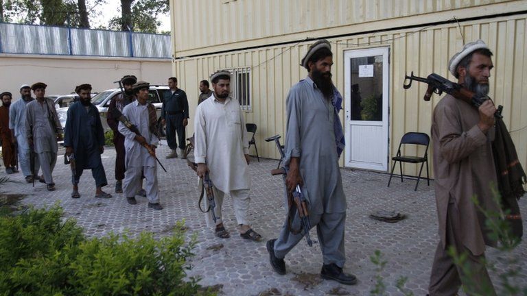Former Taliban militants who are now part of the Afghan government's peace reconciliation programme, 18 July