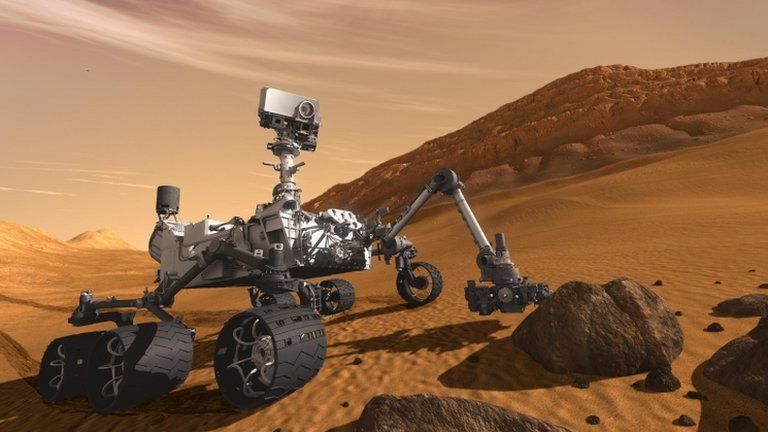 Artist's impression of Curiosity on Mars