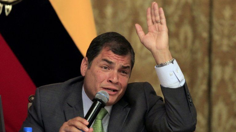 Ecuadorean president Rafael Correa