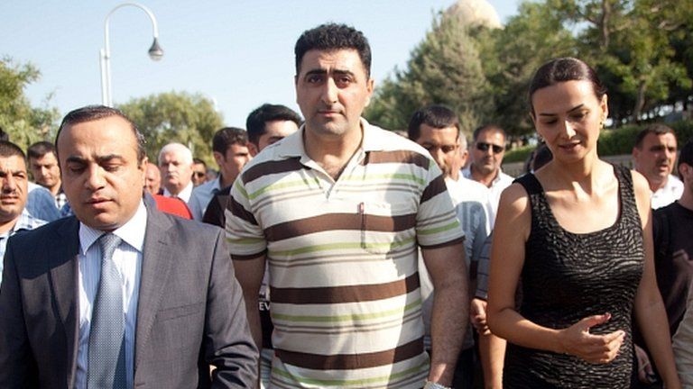 Ramil Safarov on his return to Baku, 31 August 2012