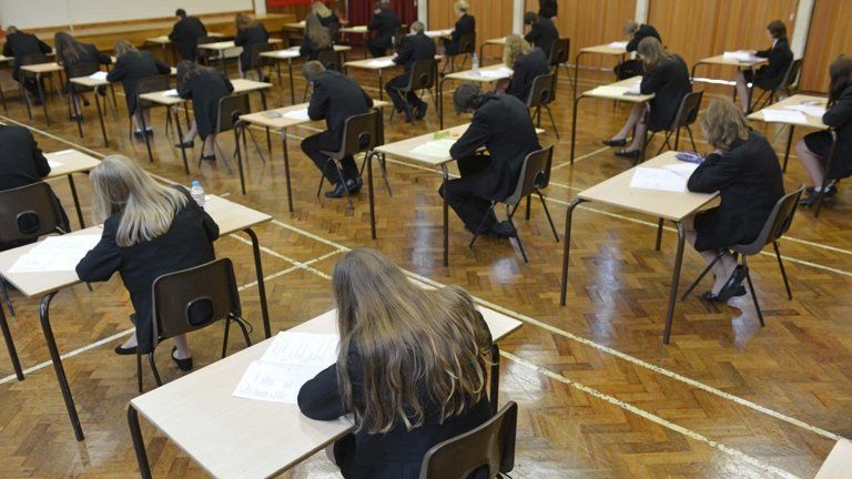 Pupils sitting exams