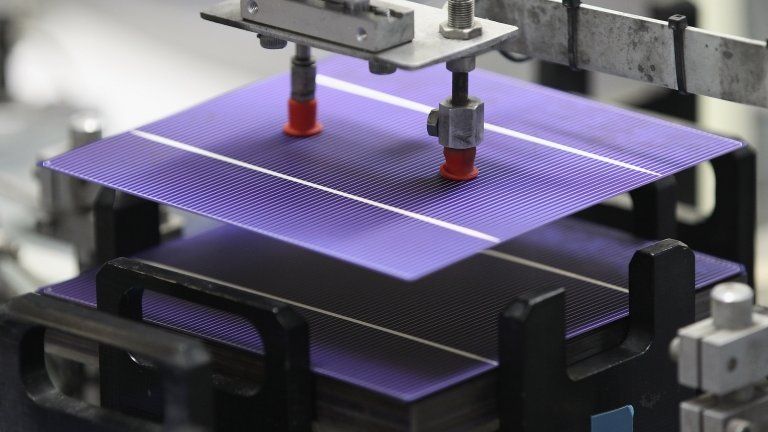 Photovoltaic cells being manufactured in Germany