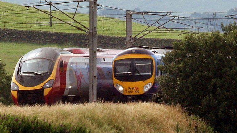 Virgin train and First Group train