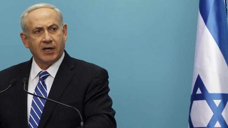 Israel's Prime Minister Benjamin Netanyahu speaks during a news conference in Jerusalem (9 Oct)